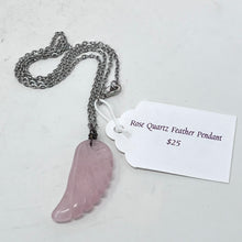 Load image into Gallery viewer, Necklace by SoulSkin - Rose Quartz Feather

