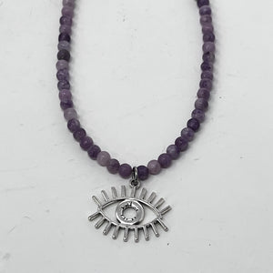 Necklace by SoulSkin - Lepidolite Cosmic Eye