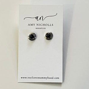 Earrings by Amy Nicholls - Black Onyx Studs (Silver)