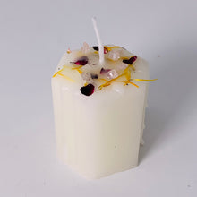 Load image into Gallery viewer, Beeswax Candle - Lil Hex with Herbs &amp; Crystals
