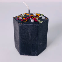 Load image into Gallery viewer, Beeswax Candle - Lil Hex with Herbs &amp; Crystals
