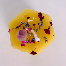 Load image into Gallery viewer, Beeswax Candle - Lil Hex with Herbs &amp; Crystals
