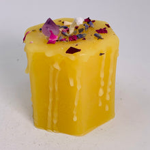 Load image into Gallery viewer, Beeswax Candle - Lil Hex with Herbs &amp; Crystals
